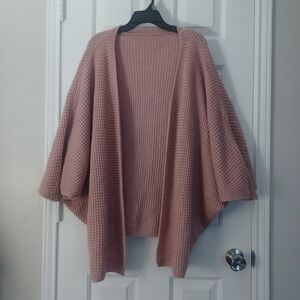 SHEIN Curve Pink Batwing Shawl Sweater Cardigan Plus Sz 4X